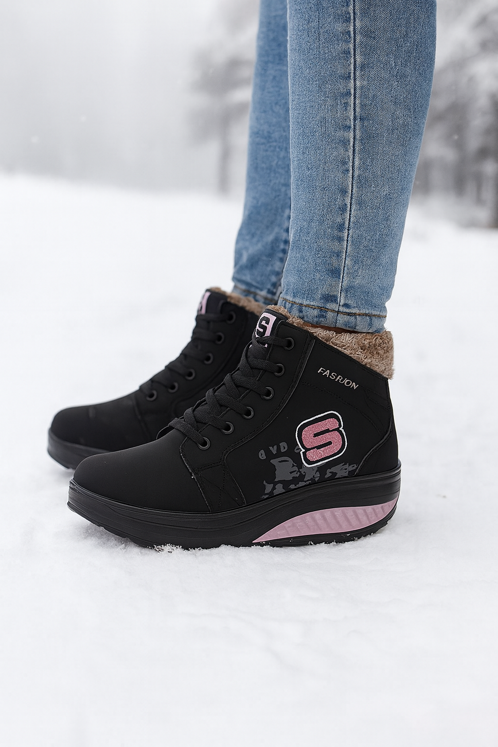 Damenstiefeletten mit erhöhter Sohle - Yuren