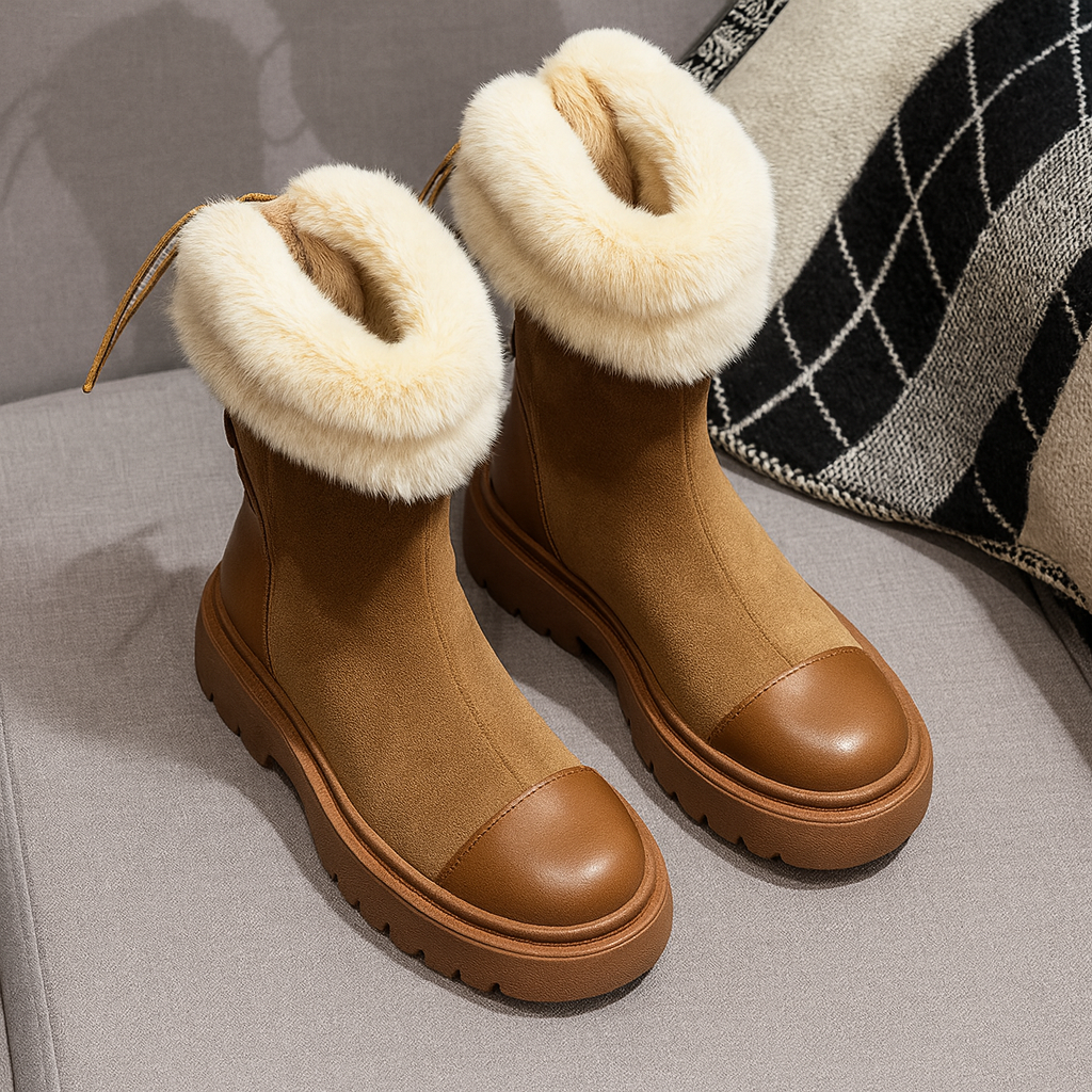 Winterstiefel mit Wildledereffekt für Damen - Yalinne