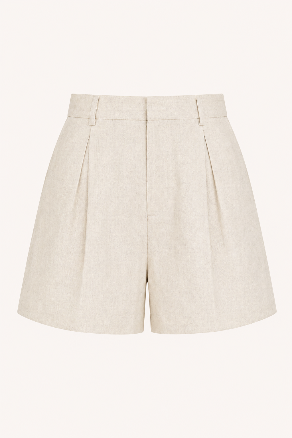 Damen-Shorts aus Leinen und Baumwolle mit hoher Leibhöhe und Abnähern – Holly
