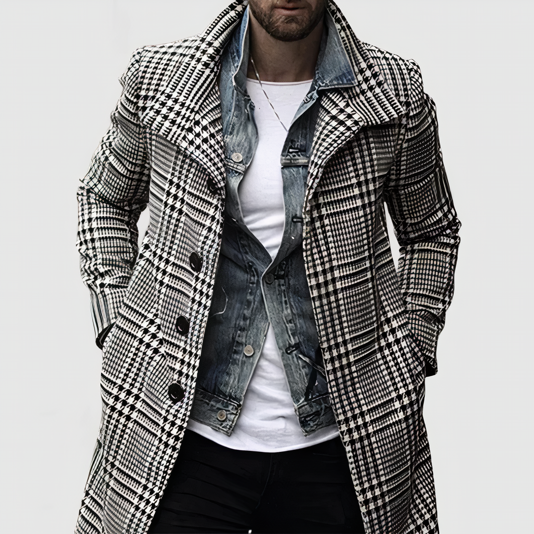 DYLAN - Manteau à carreaux Lapel