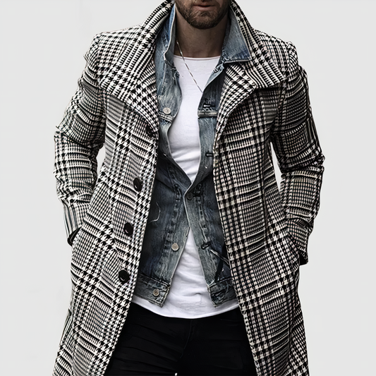 DYLAN - Manteau à carreaux Lapel