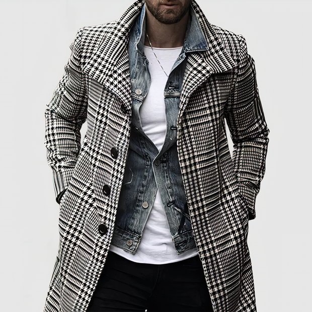 DYLAN - Manteau à carreaux Lapel