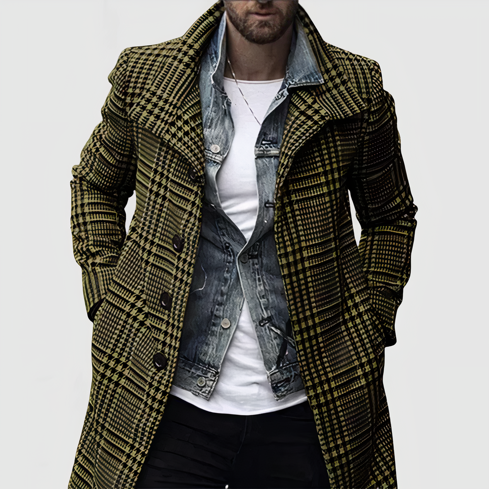 DYLAN - Kariert Lapel Mantel