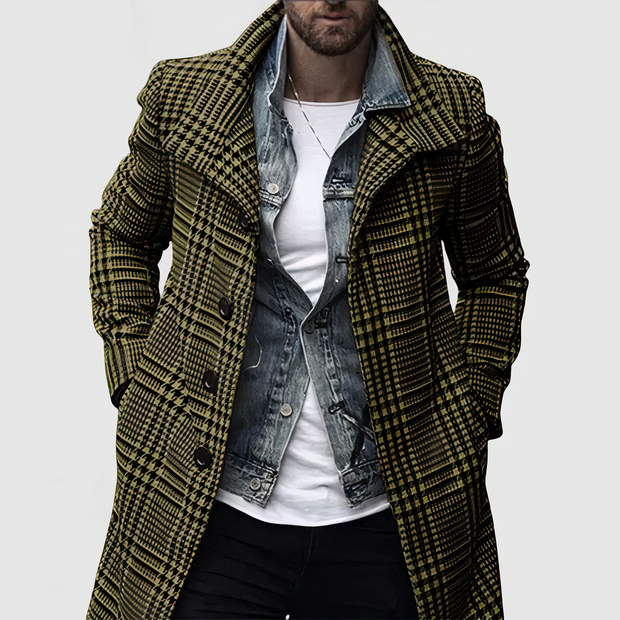 DYLAN - Manteau à carreaux Lapel