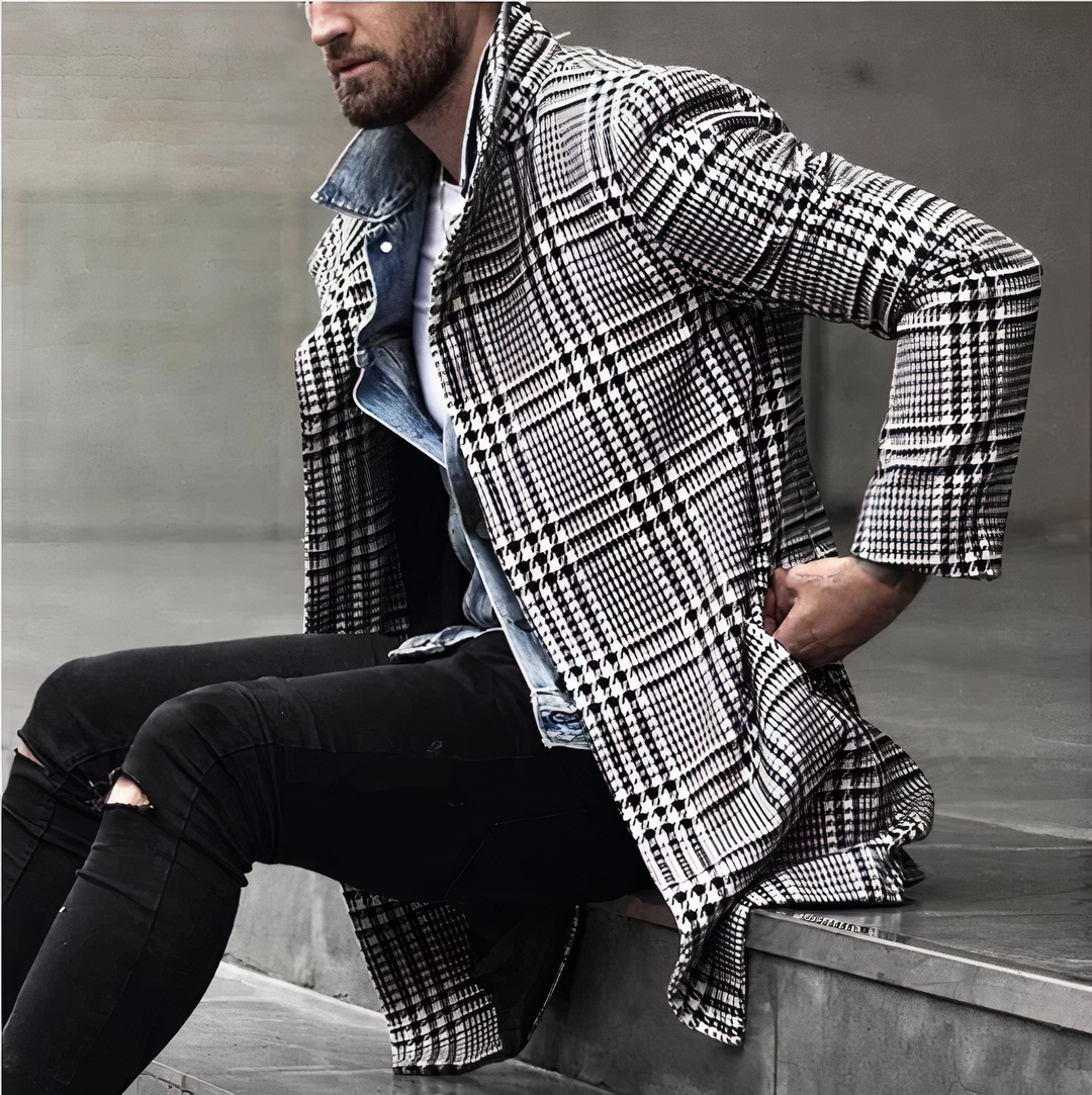 DYLAN - Manteau à carreaux Lapel