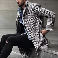 DYLAN - Manteau à carreaux Lapel