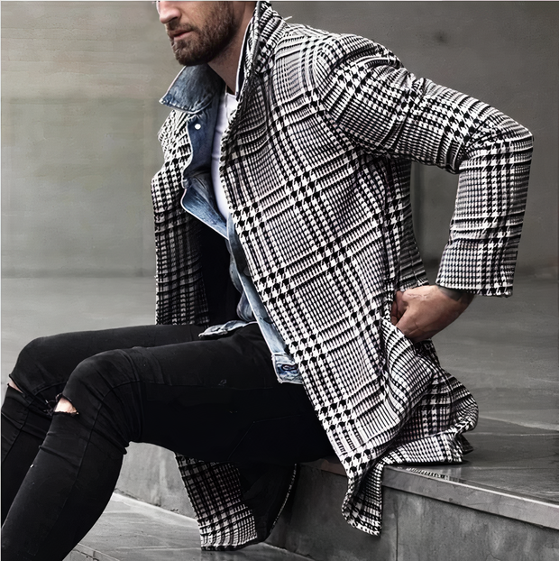 DYLAN - Manteau à carreaux Lapel