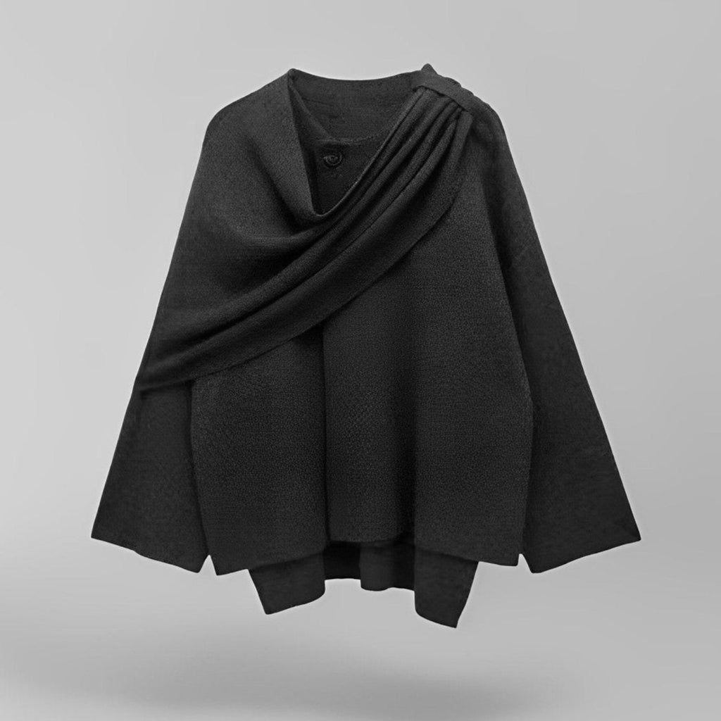 Damenmantel weicher Wollstoff asymmetrischer Schnitt - Doriane