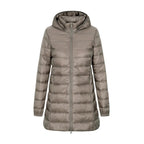 Lange Steppjacke mit Kapuze für Damen - Yvette