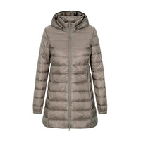 Veste longue matelassée à capuche pour femme - Yvette