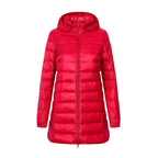 Lange Steppjacke mit Kapuze für Damen - Yvette