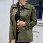 Damenjacke aus Wildleder mit Knöpfen - Valay