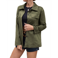 Veste en daim à boutons pour femme - Valay