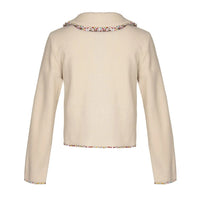 Rena - Button jacket with tweed trim and pearl details