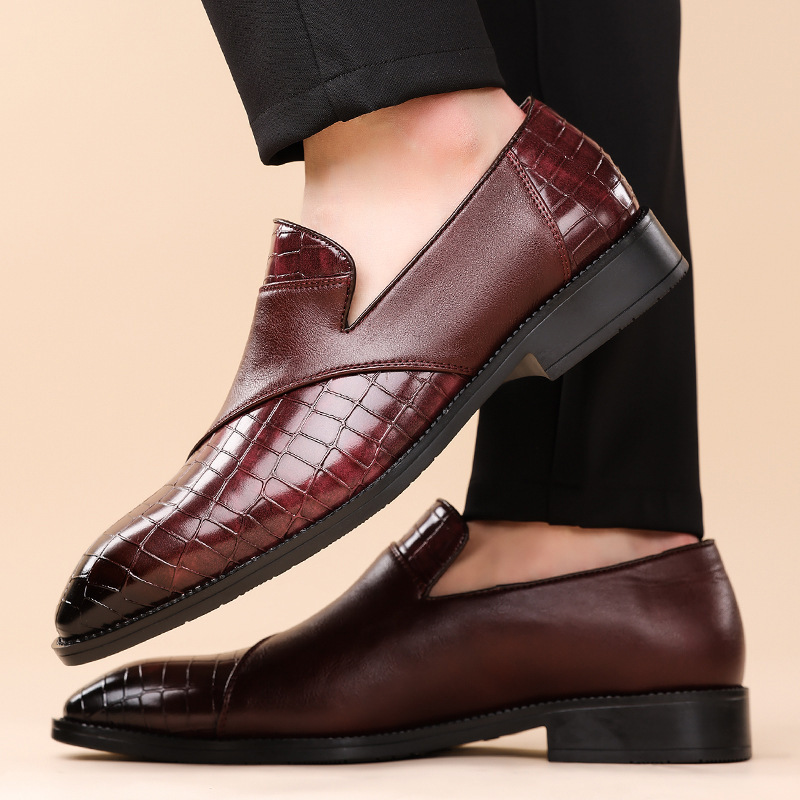 Slipper aus veganem Leder mit geprägter Textur für Männer - Barrett