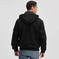EASTON - Blouson en cuir avec capuche
