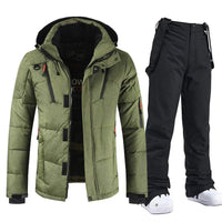 Ensemble de ski imperméable et coupe-vent pour hommes avec veste et pantalon