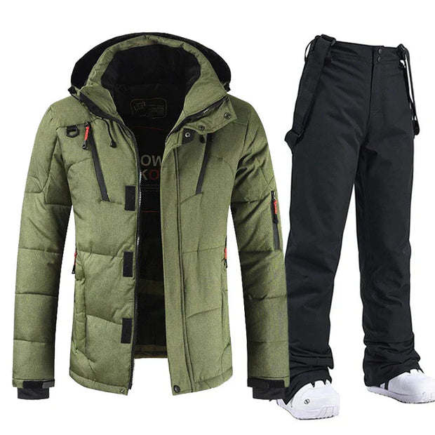 Ensemble de ski imperméable et coupe-vent pour hommes avec veste et pantalon