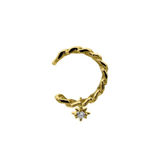 Star Chain Earcuff plaqué or 14 carats