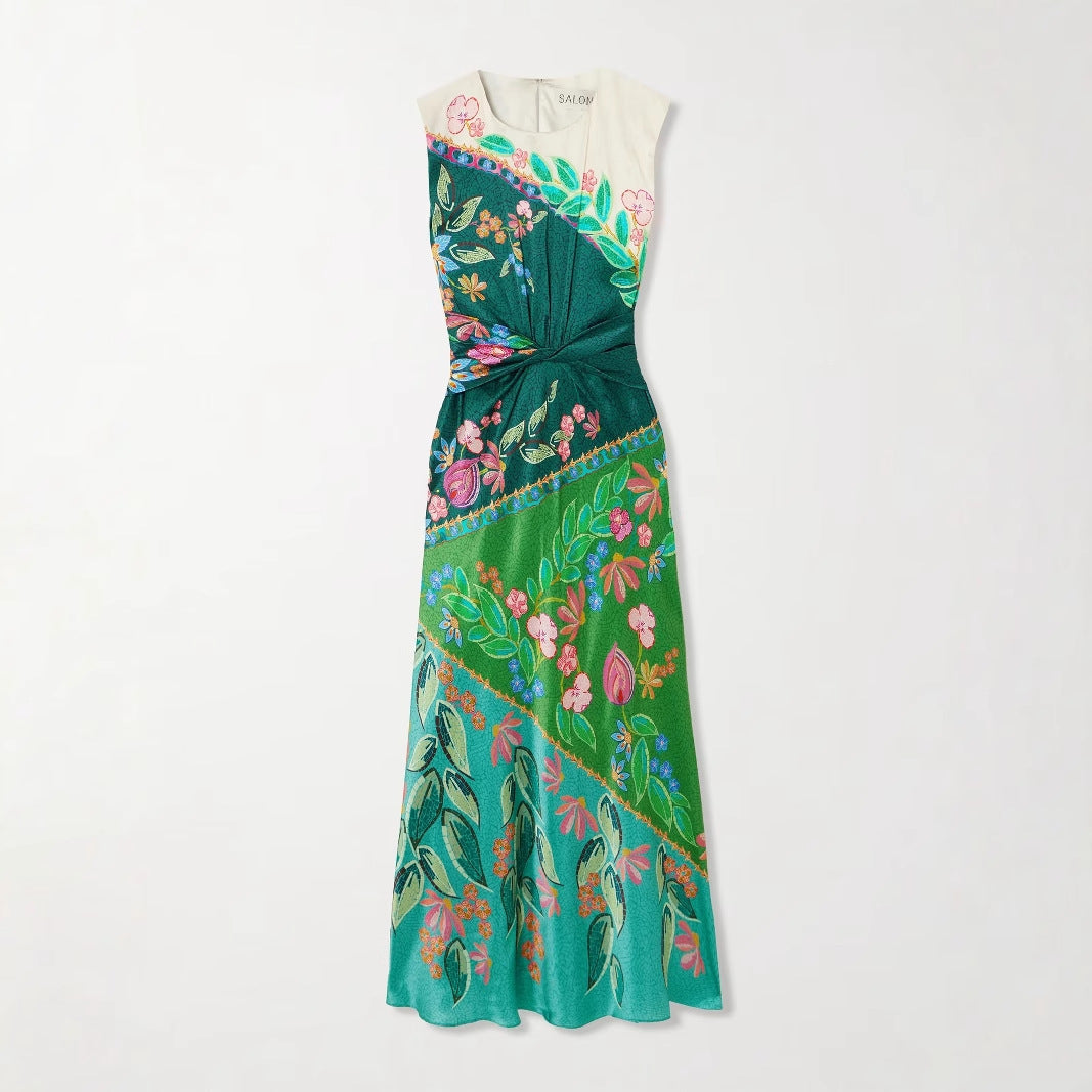 Damen ärmelloses ärmelloses Sommer Party Style bedrucktes Midi Kleid - Agnese
