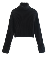 Eva - Damen Gerippter Rollkragenpullover