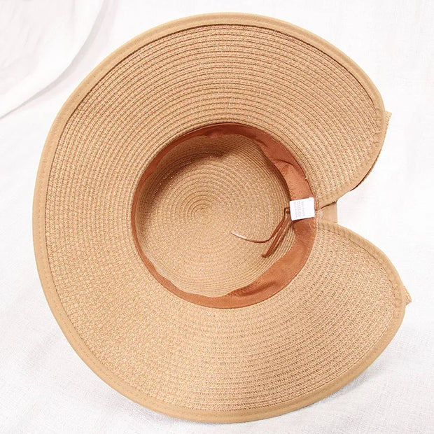Chapeau de paille pliable à grand rebord Floppy