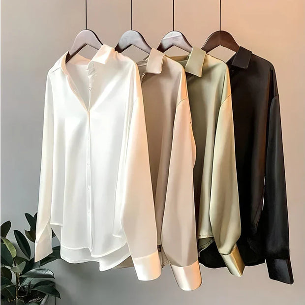 Ledina - Chemise en soie de luxe pour femme pour un look élégant