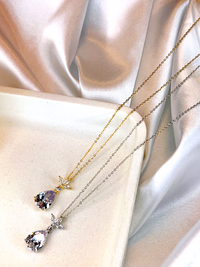 Chaîne Lotus Drop plaquée or 14 carats