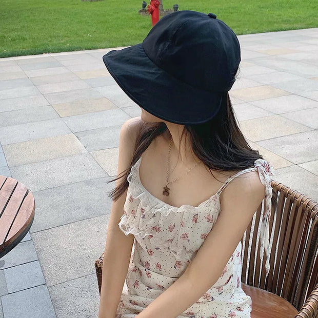 chapeau d'été en coton doux seau solaire