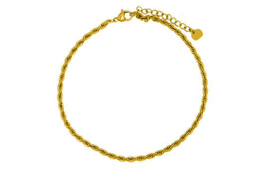 Ancre torsadée plaquée or 14 carats