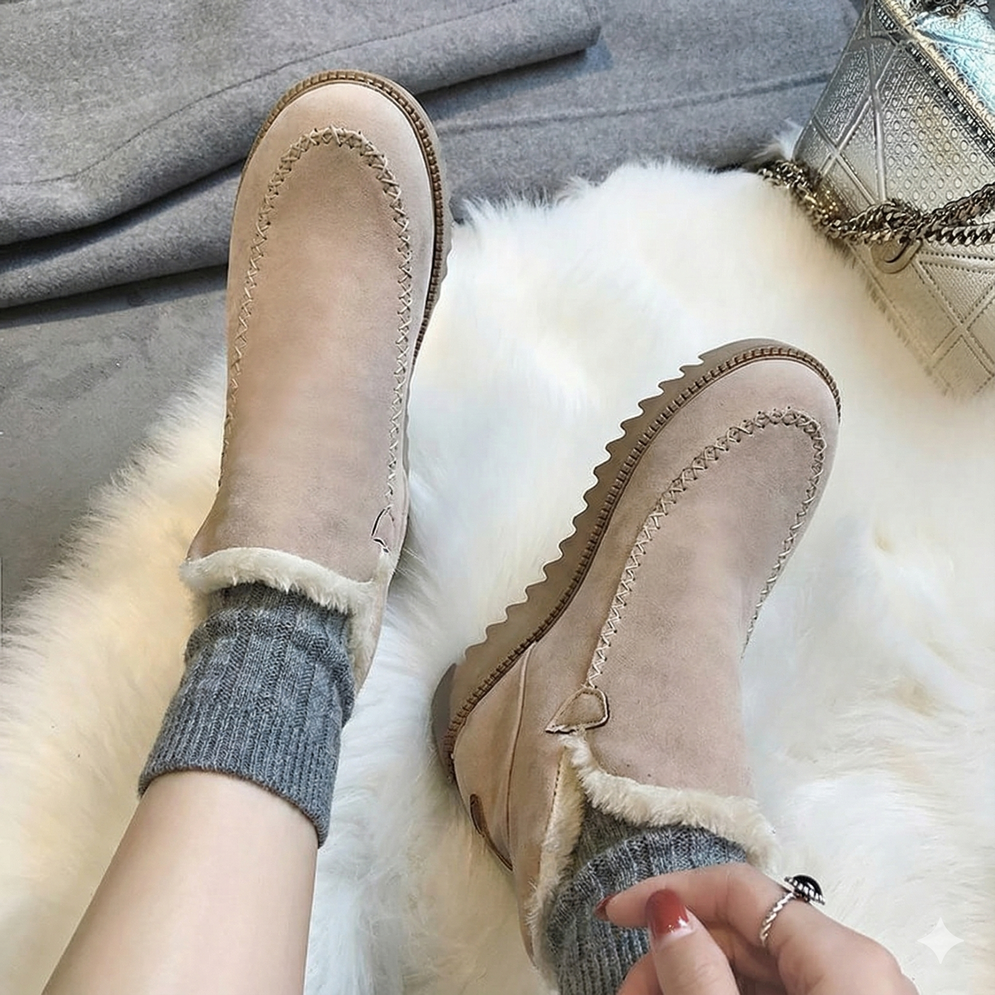 Damen Steppstiefel mit Thermofutter - Yelmath