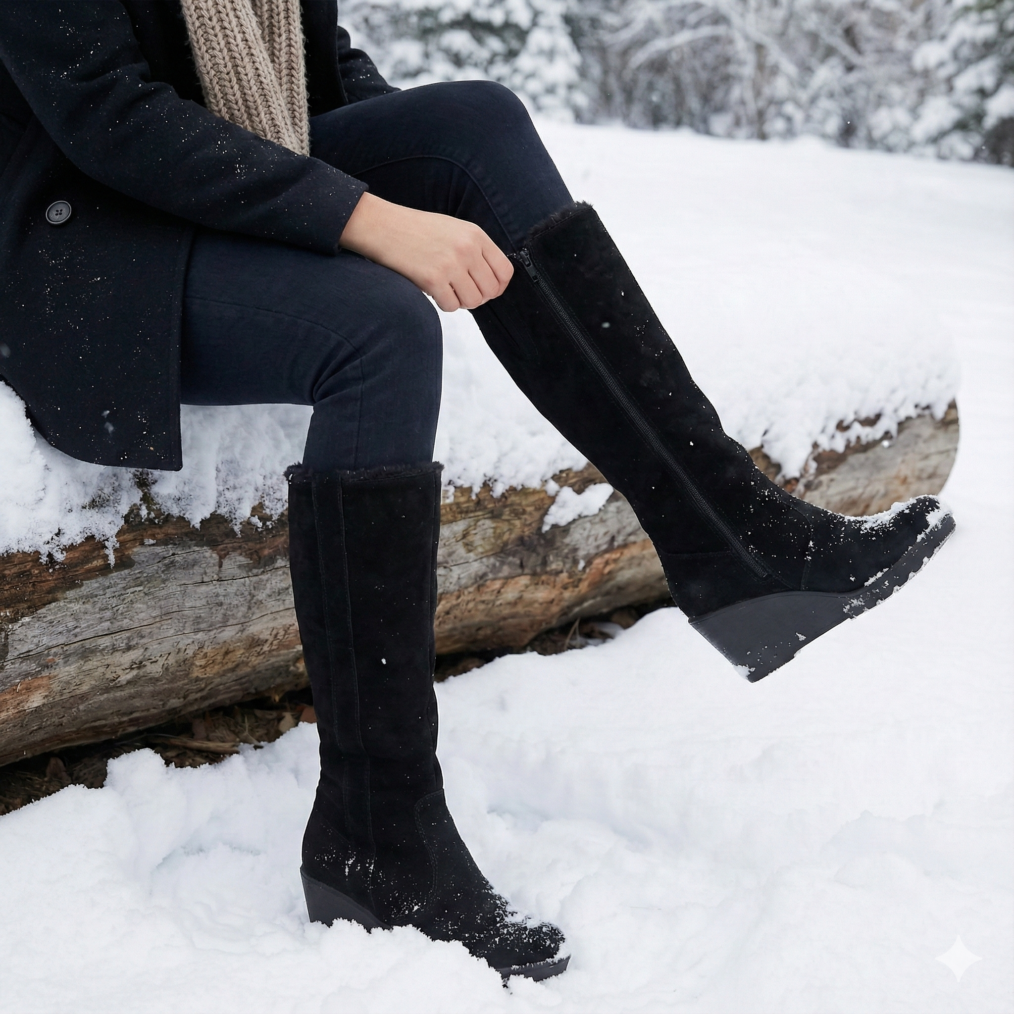 Damen-Winterstiefel mit umklappbarem Schaft und Thermofutter - Selvara