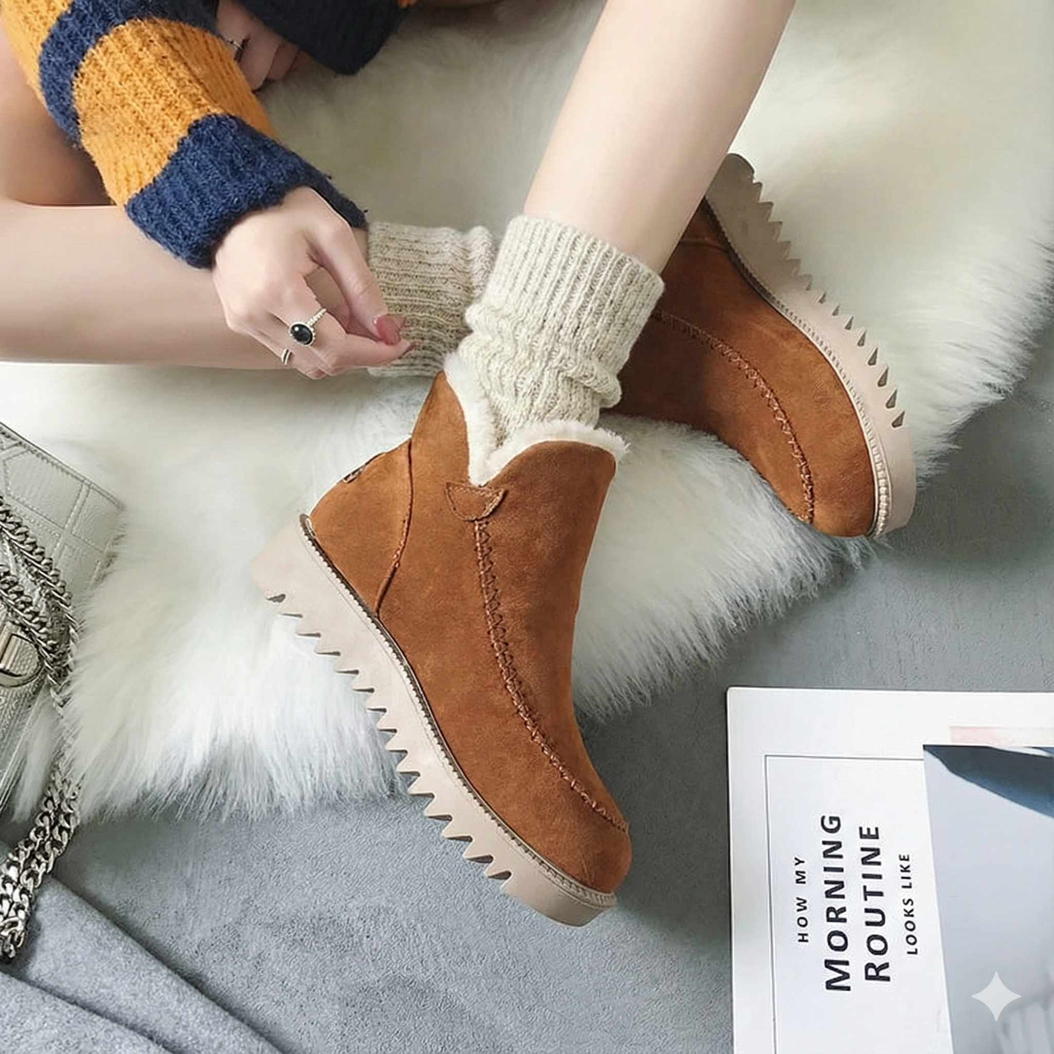 Damen Steppstiefel mit Thermofutter - Yelmath