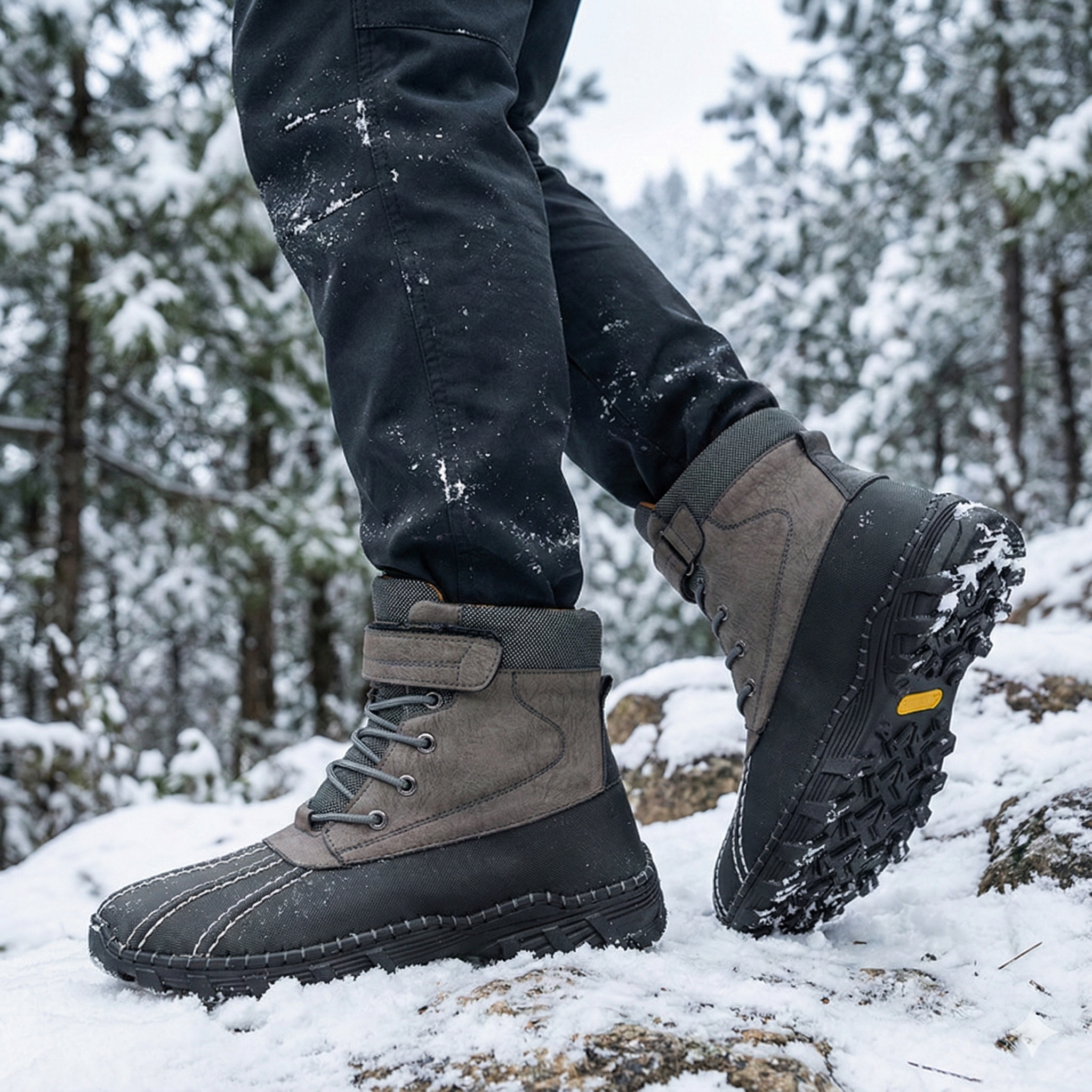 Wasserdichte Herren-Winterstiefel mit Schnürsenkeln - Raveln