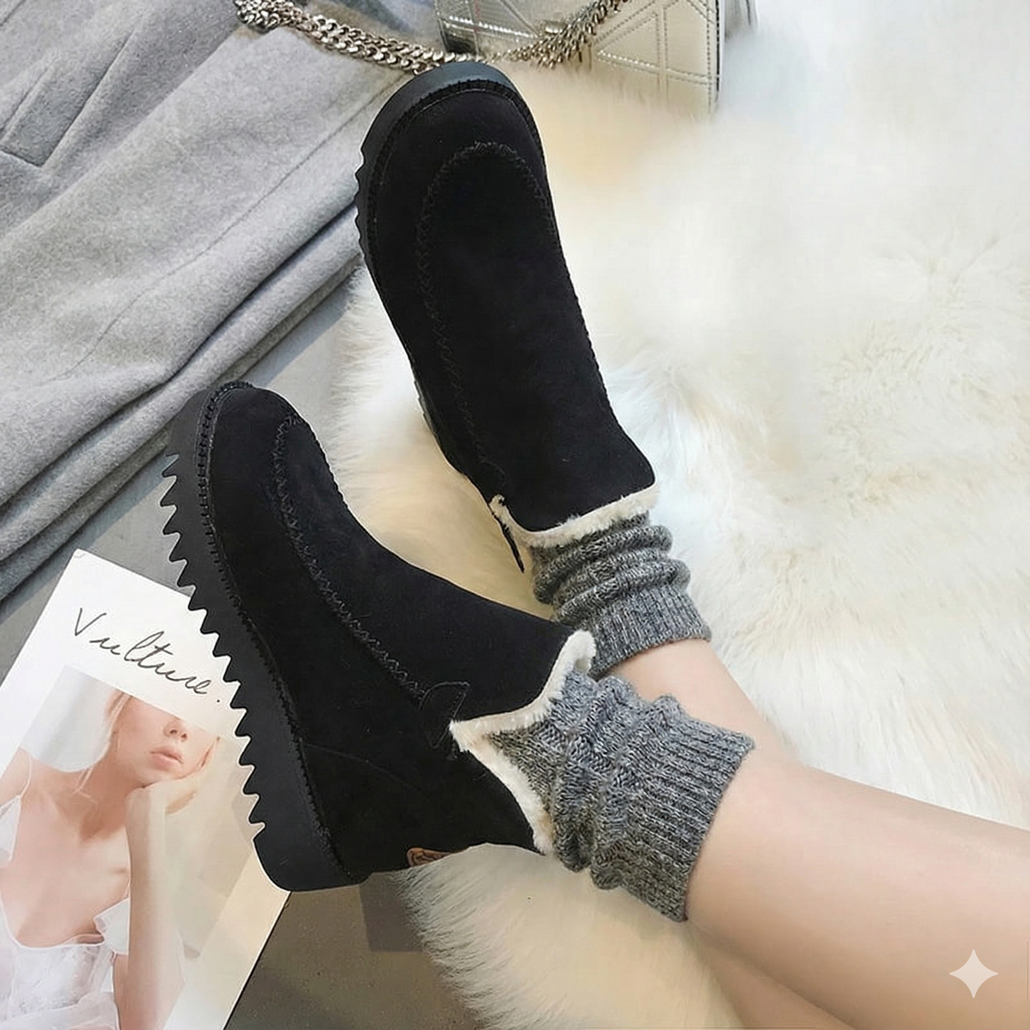 Damen Steppstiefel mit Thermofutter - Yelmath