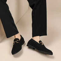 Lorenzo - Mocassins en daim avec boucle en métal