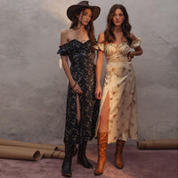 Semana - Robe Maxi à manches bouffantes
