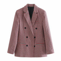 Blazer à manches longues à carreaux