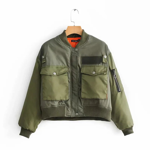 Veste aviateur vert Merodi pour femme