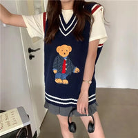 Pull ours de dessin animé de style japonais pour femmes