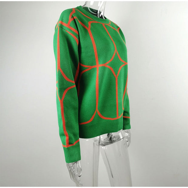 Chio - Geometrischer Rundhalspullover mit markantem Muster