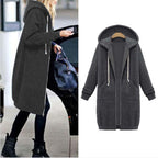 Zoe - Chic lange sweatshirt-jacke