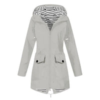 Manteau léger et imperméable avec capuche réglable pour femmes - Jade