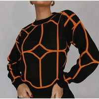 Chio - Geometrischer Rundhalspullover mit markantem Muster