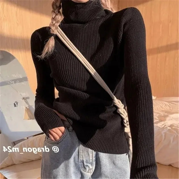 Pulls à col roulé Slim pour femmes
