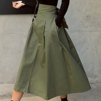Jupe midi taille haute pour femme