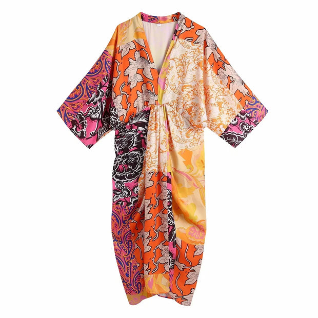Vivienne - Maxi kimono dress with batwing sleeves