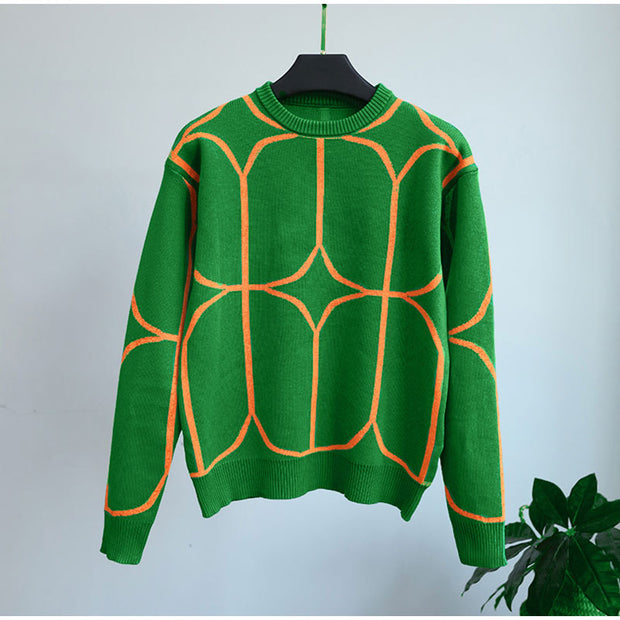 Chio - Geometrischer Rundhalspullover mit markantem Muster