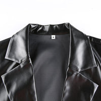 MODACHIC - Blazer décontracté en cuir PU