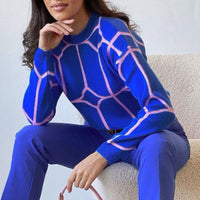 Chio - Geometrischer Rundhalspullover mit markantem Muster